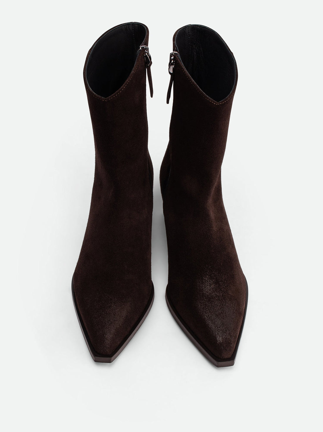 Luz Brown Crust Leather Ankle Boots – Top View – POEVE Collection