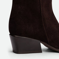 Luz Brown Crust Leather Ankle Boots – Back View – POEVE Collection
