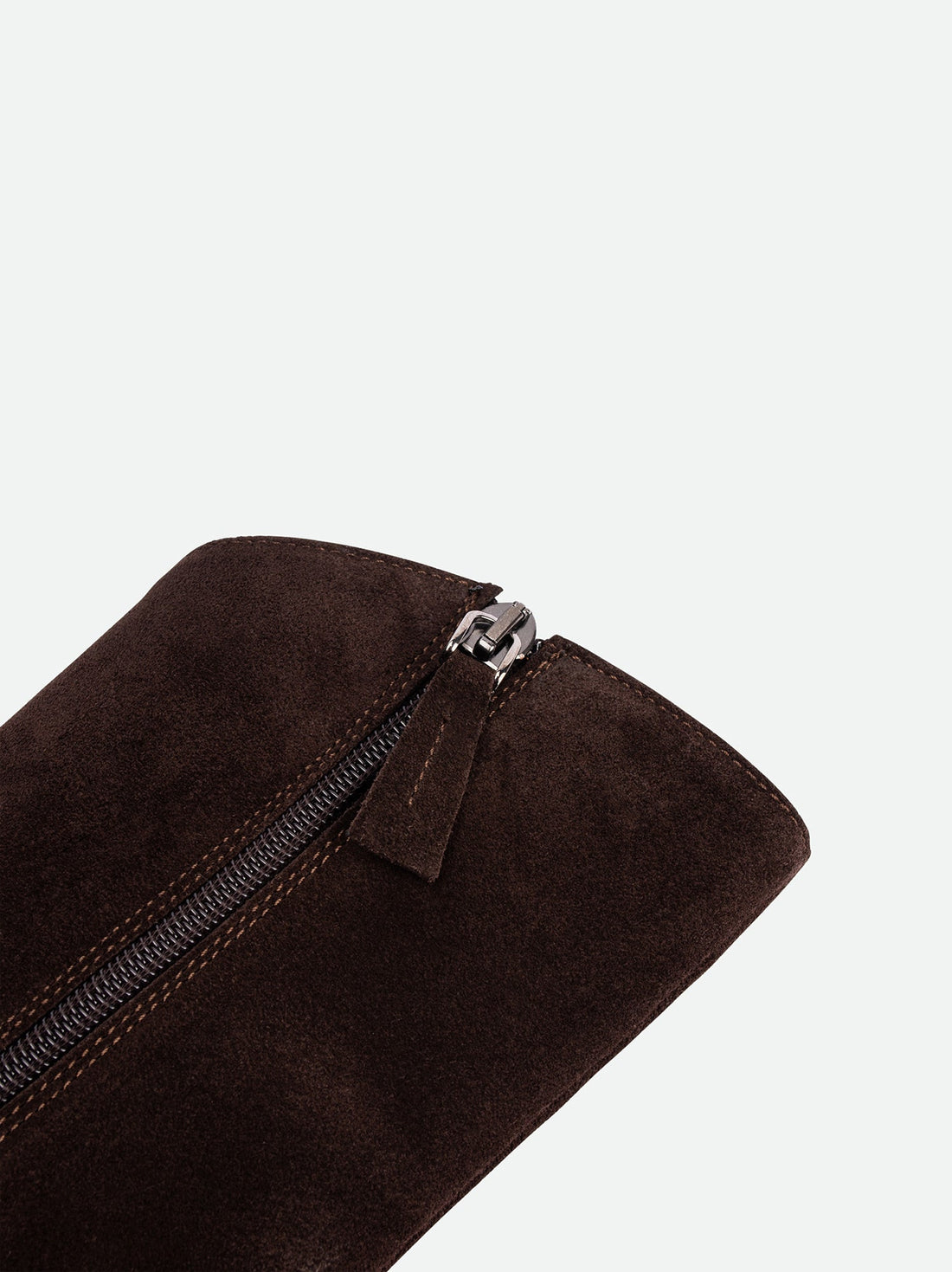 Luz Brown Crust Leather Ankle Boots – Side Close-up View – POEVE Collection