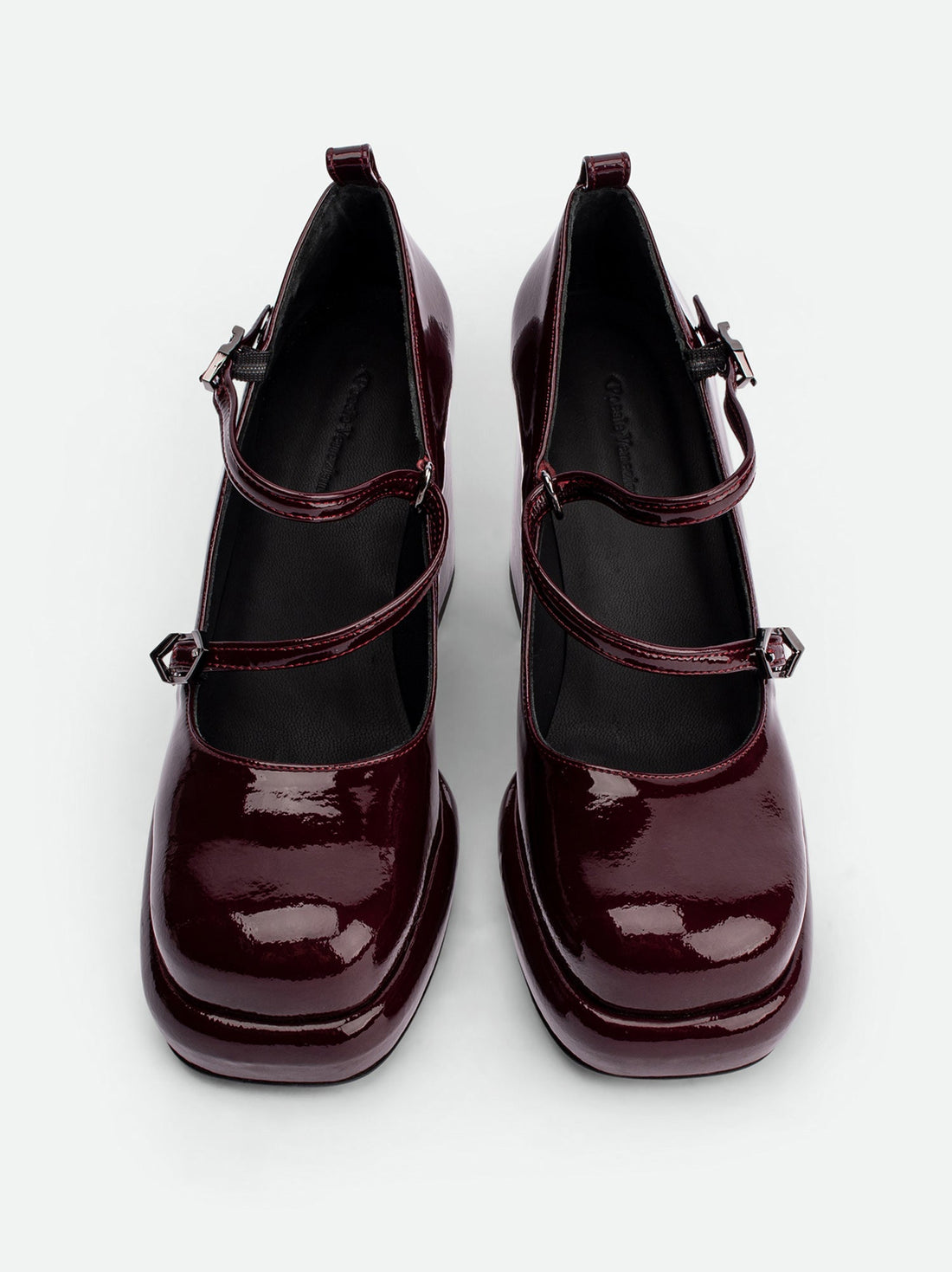 Denky Bordeaux Patent Leather Pumps – Top View – POEVE Collection
