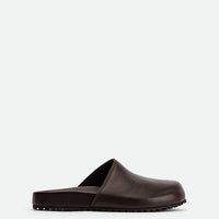 Olga Brown Leather Mules - Side View - POEVE Collection