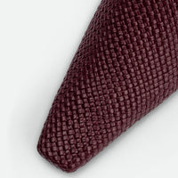 Sable Bordeaux Hand-Woven Leather Heel Mules - Toe Close-up View - POEVE Collection