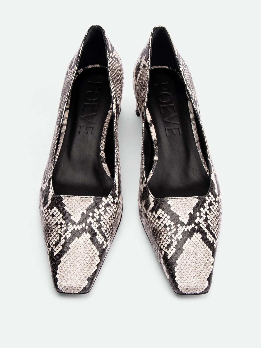 Dalie Snake-Embossed Leather Pump – Top View – POEVE Collection
