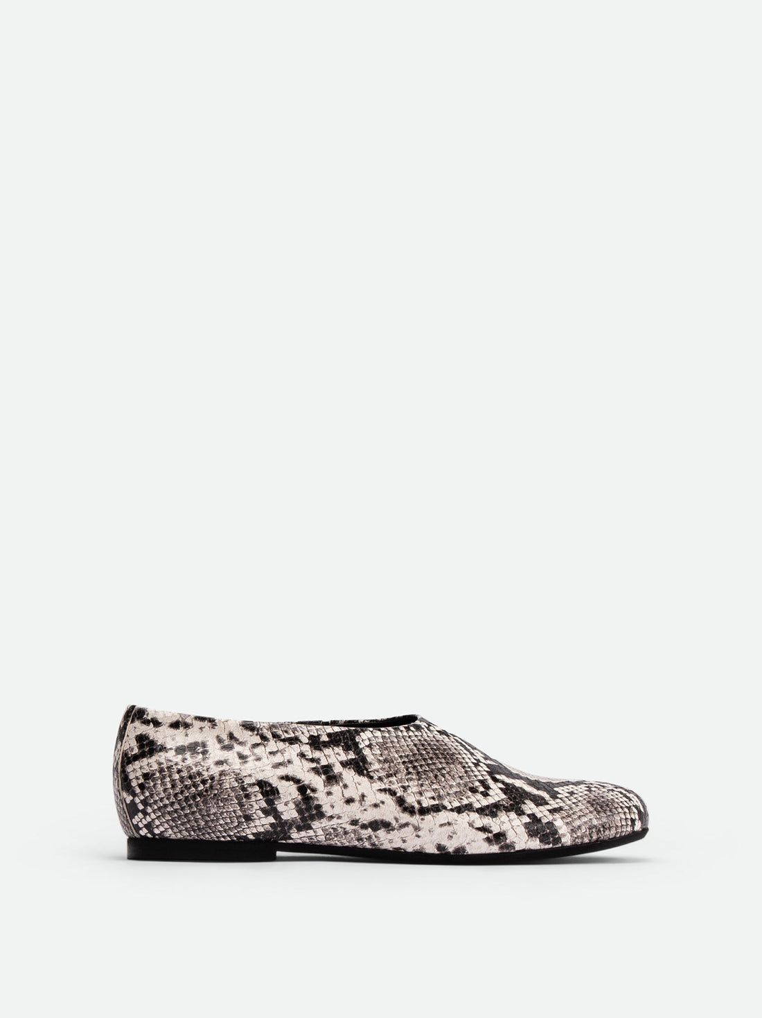 Talia Snake-Embossed Leather Flats – Side View – POEVE Collection
