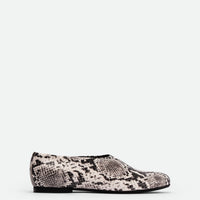 Talia Snake-Embossed Leather Flats – Side View – POEVE Collection