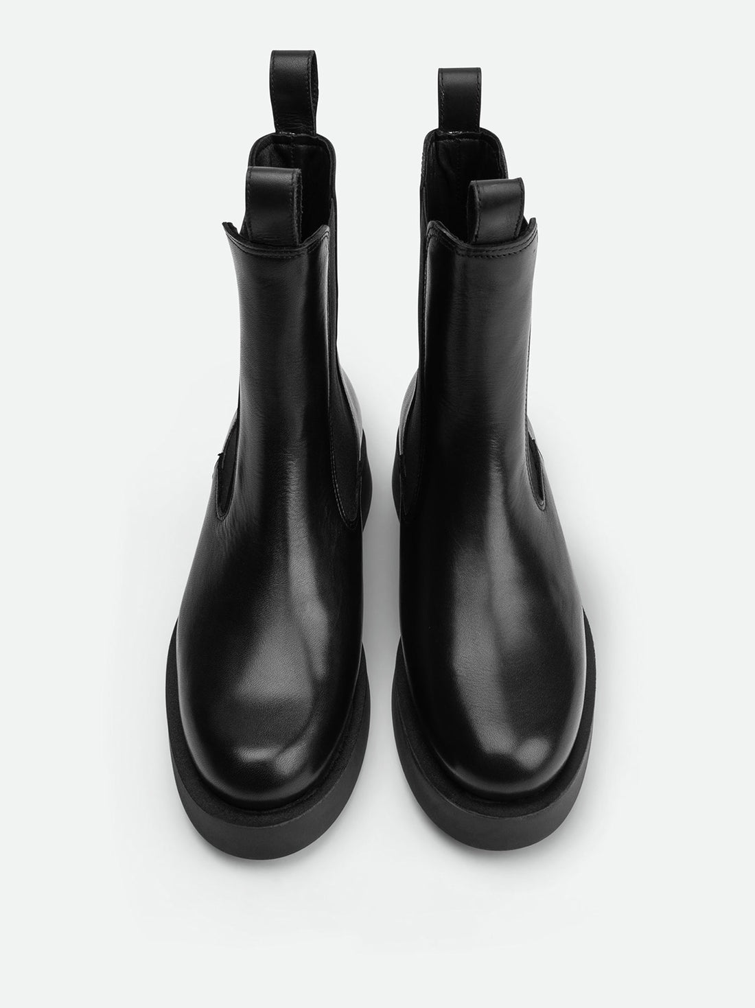 Nyx Black Leather Ankle Boots – Top View – POEVE Collection