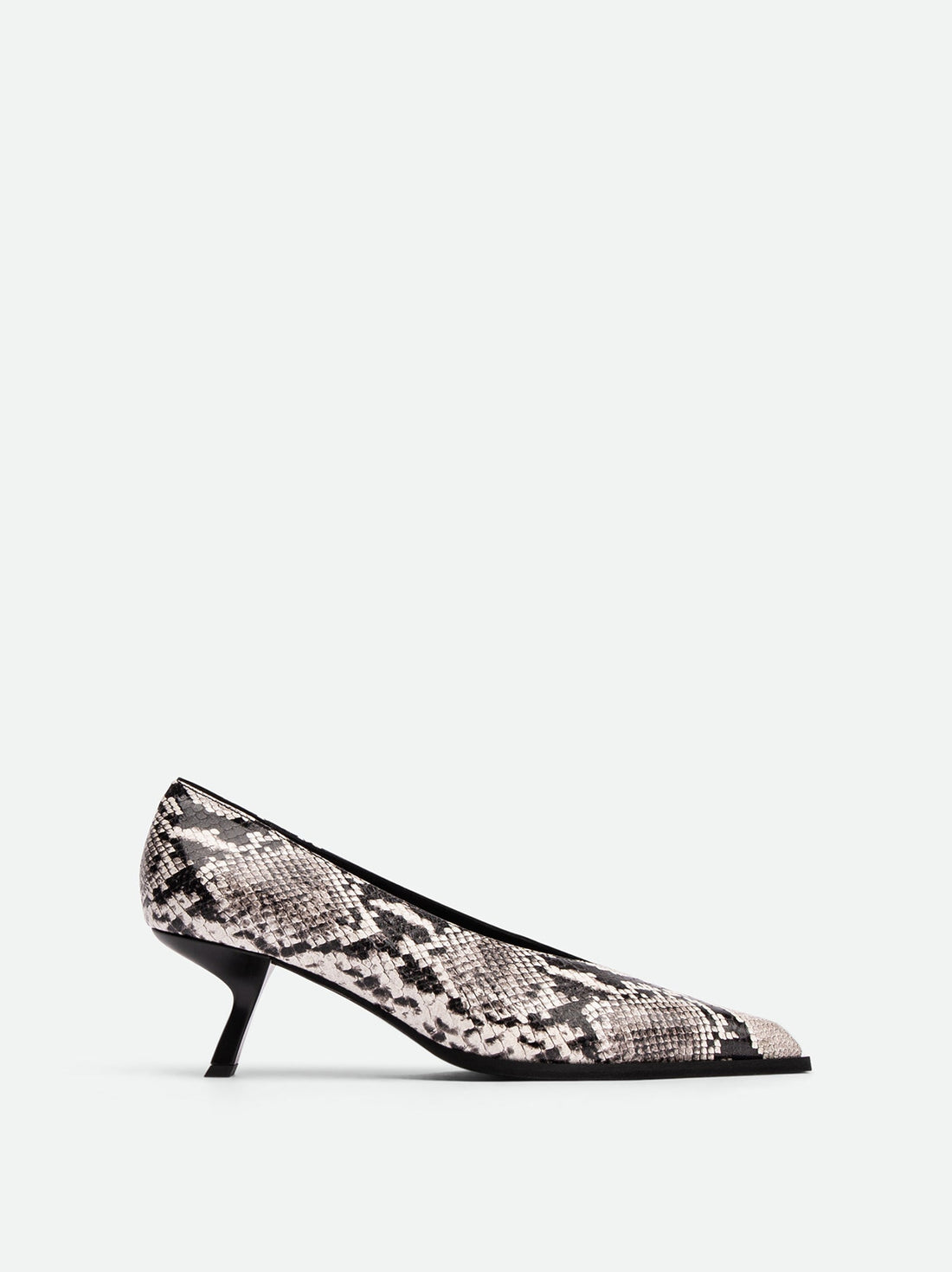 Yonne Snake-Embossed Leather Pumps – Side View – POEVE Collection