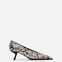 Yonne Snake-Embossed Leather Pumps – Side View – POEVE Collection