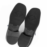 Newton Black Brushed Leather Loafers - Sole View - POEVE Collection