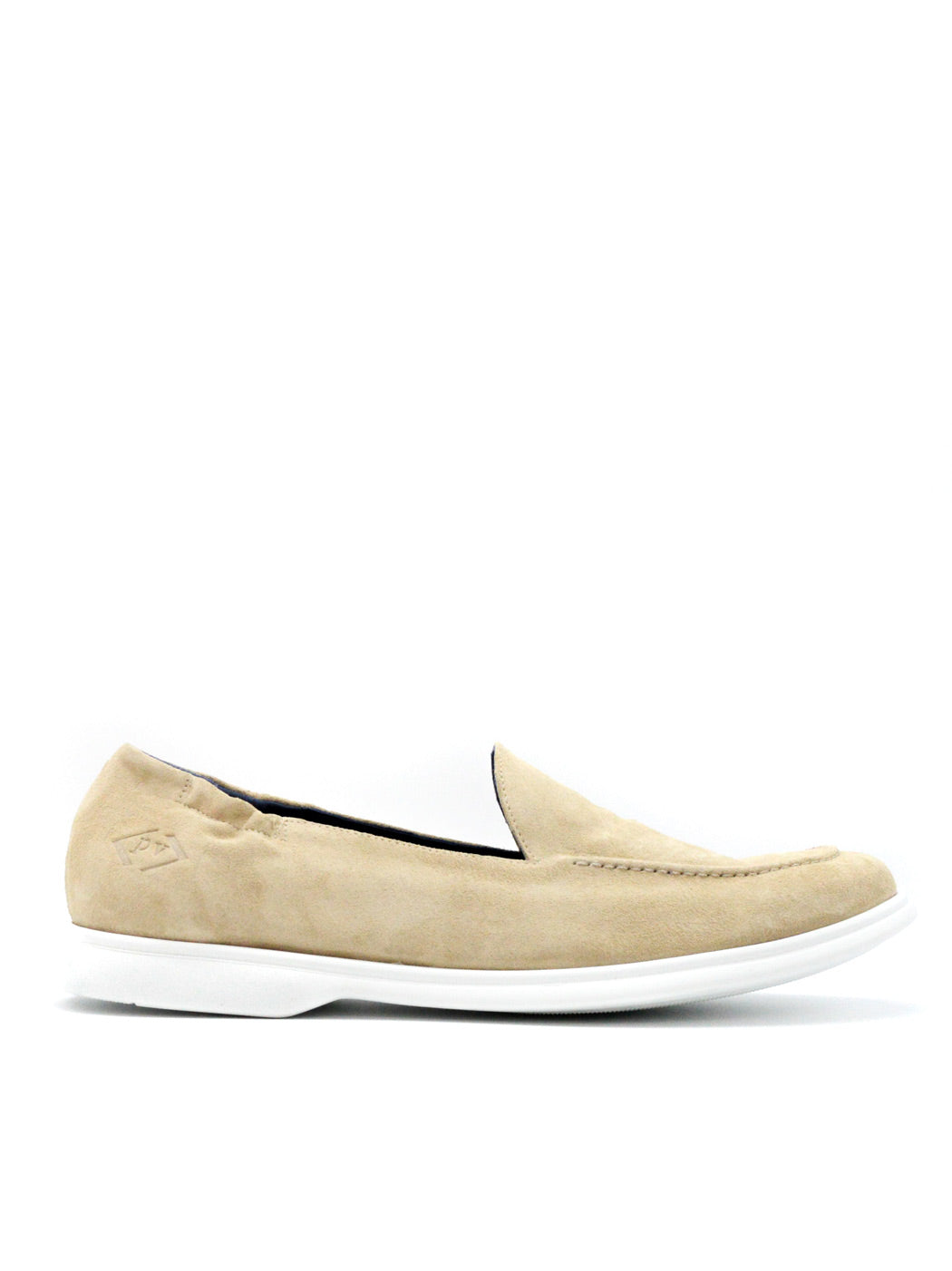 Stephen Beige Crust Leather Loafers - Side View - POEVE Collection