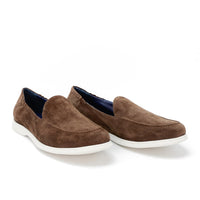 Stephen Brown Crust Leather Loafers - Angled Side View - POEVE Collection
