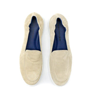 Stephen Beige Crust Leather Loafers - Top View - POEVE Collection