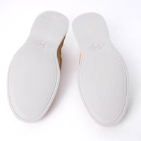 Albert Beige Crust Leather Lace-up Boat Shoes - Sole View - POEVE Collection