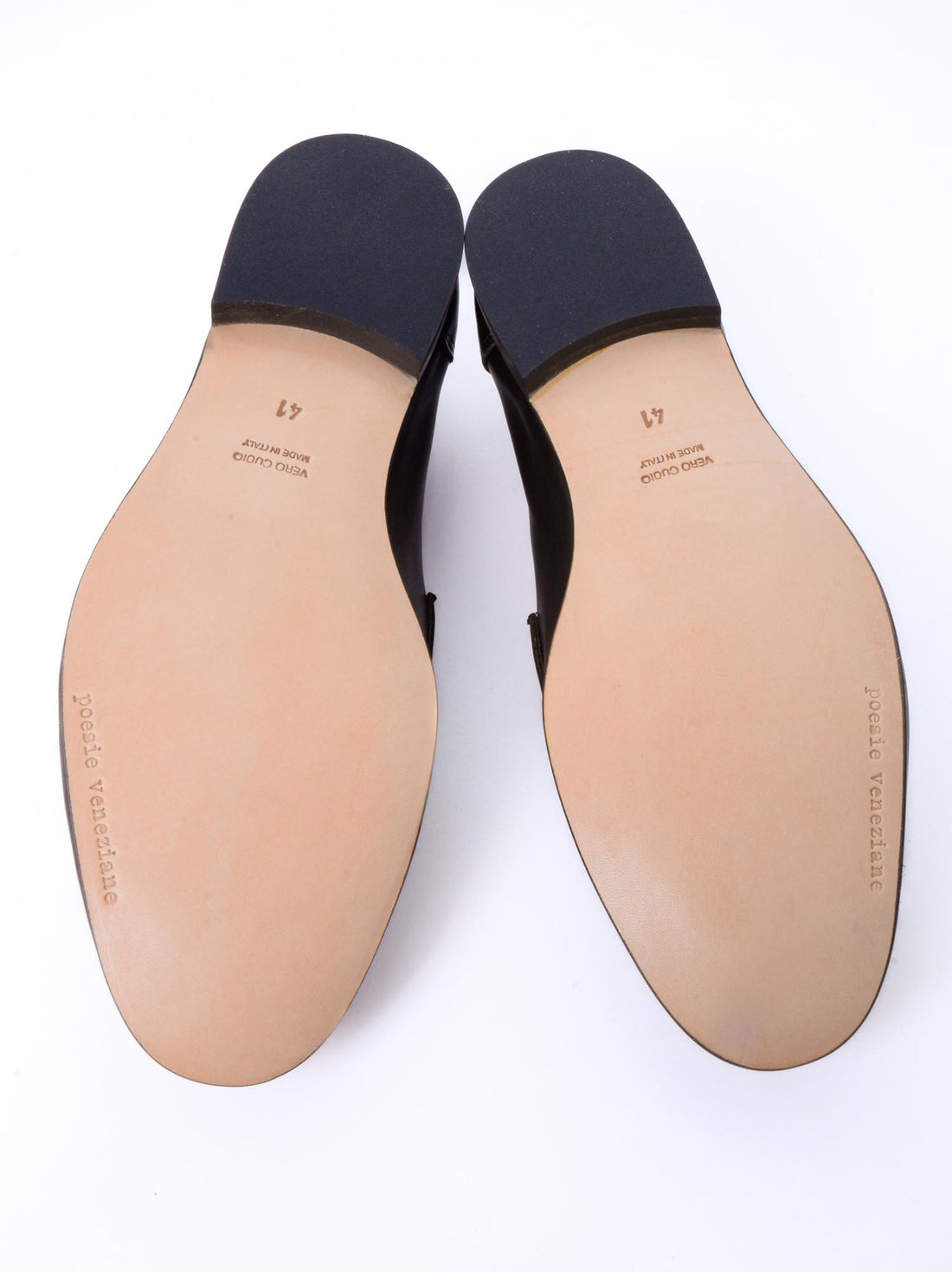 Oscar Brown Leather Penny Loafers - Sole View - POEVE Collection